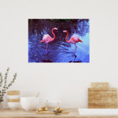 Nur zwei Flamingos Poster (Küche)