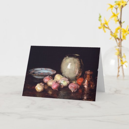 Nur Zwiebeln | William Merritt Chase Karte (Gelbe Blume)