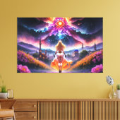 Nura - Eine farbenfrohe Oase: Die Kunst der Selbst Leinwanddruck (Insitu (Wohnzimmer))