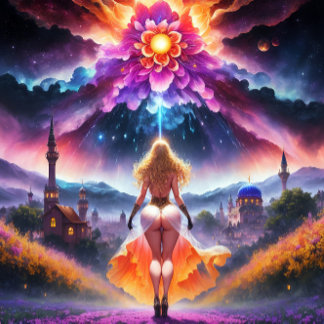 Nura - Eine farbenfrohe Oase: Die Kunst der Selbst Leinwanddruck