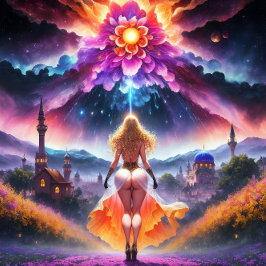 Nura - Eine farbenfrohe Oase: Die Kunst der Selbst Poster