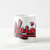 Nuran red Heart Graffiti Tasse Kaffeetasse (Mittel)