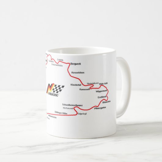 NÜRBURGRING MAP - MUG KAFFEETASSE (VorderseiteRechts)