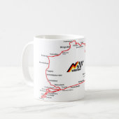 NÜRBURGRING MAP - MUG KAFFEETASSE (Vorderseite Links)