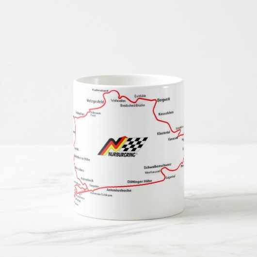 NÜRBURGRING MAP - MUG KAFFEETASSE (Mittel)