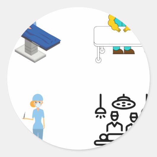 Nurcker Pack für Operationssaal - Operationssaal Runder Aufkleber (Vorderseite)