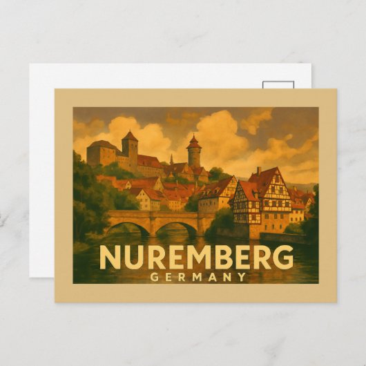 Nuremberg Germany City Art Postkarte (Vorne/Hinten)