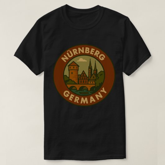 Nuremberg Germany City Art T-Shirt (Design vorne)