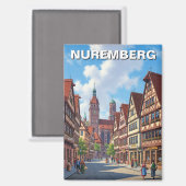 Nuremberg Germany Travel Magnet (Vorderseite/Rückseite)