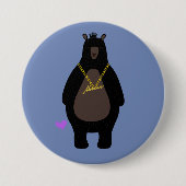 NurenN Black Bear Blue Button (Vorderseite)