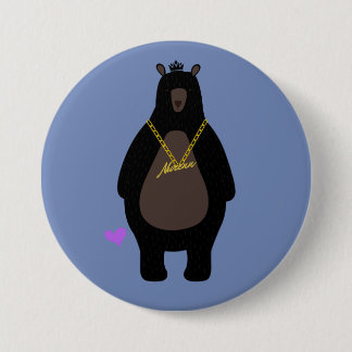 NurenN Black Bear Blue Button