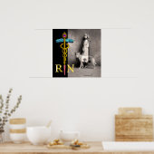 NURG- UND RÜCKWÜRDIGUNGSHUND/Gold Caduceus RN-Embl Poster (Küche)
