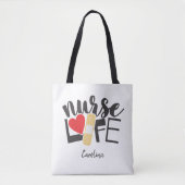 Nurlife Bandage Heart Nursing School Name Tasche (Vorderseite)