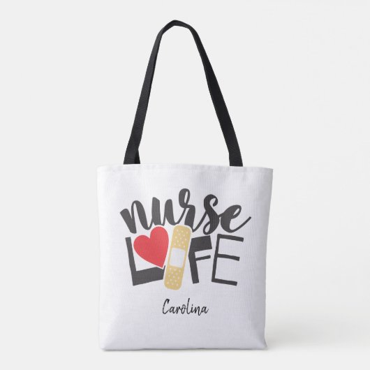 Nurlife Bandage Heart Nursing School Name Tasche (Rückseite)