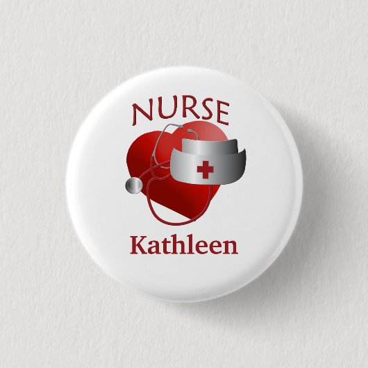 Nurname RN Round-Heart-Taste Button (Vorderseite)