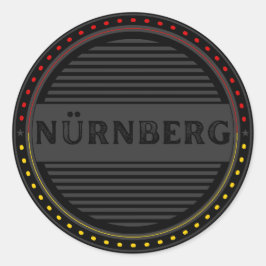 Nürnberg City Pride Emblem – Deutsche Identität Runder Aufkleber