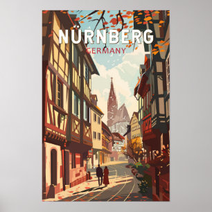 Nürnberg Deutschland Reise Kunst Vintage Poster