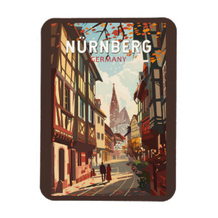Nürnberg Deutschland Reisen Kunst Vintage Magnet