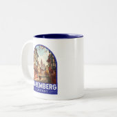 Nürnberg Deutschland Reisen Kunst Vintage Zweifarbige Tasse (Vorderseite Links)