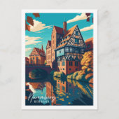 Nürnberg Deutschland Vintage Reise Illustration Postkarte (Vorderseite)
