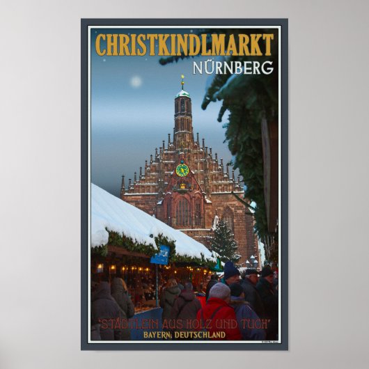 Nürnberg Frauenkirche & Christkindlmarkt Poster (Vorne)