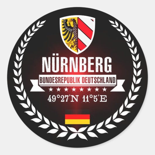 Nürnberg Runder Aufkleber (Vorderseite)
