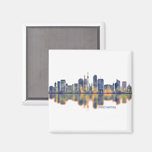 Nürnberg Skyline Magnet (Vorderseite/Rückseite)