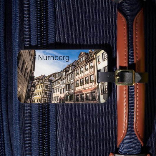 Nürnberg Stadtbild Bayern Deutschland Souvenir Gepäckanhänger (Vorderseite Insitu 4)