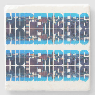 Nürnberg Text, zusammengesetzt aus nächtlicher Alt Steinuntersetzer