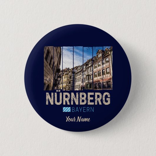 Nürnberg Vintag Bayern Deutschland Souvenir Button (Vorderseite)