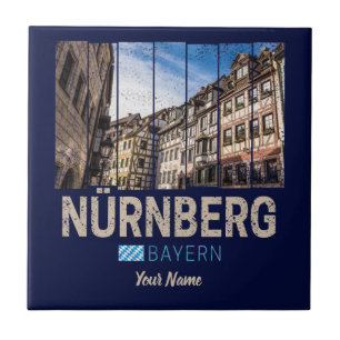 Nürnberg Vintag Bayern Deutschland Souvenir Fliese