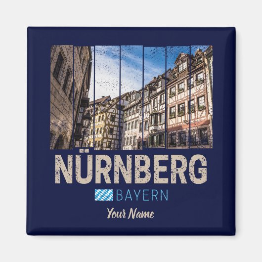 Nürnberg Vintag Bayern Deutschland Souvenir Magnet (Vorne)