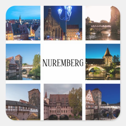 Nürnberger Landschaften Quadratischer Aufkleber (Vorderseite)