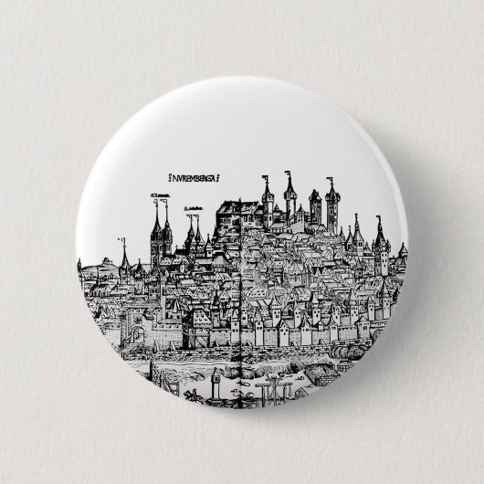 Nürnberger Mittelalterstadt in Deutschland Button (Vorderseite)
