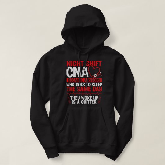 Nürnberger Night Shift CNA Funny Nursing Assistant Hoodie (Design vorne)