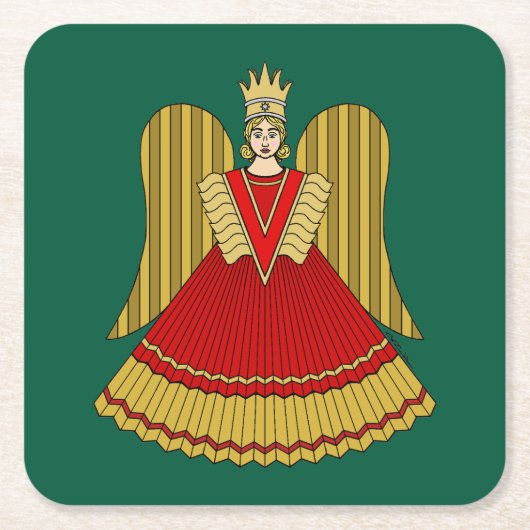 Nürnberger Weihnachtsengel Rechteckiger Pappuntersetzer (Vorderseite)