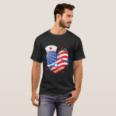 Nurse 4Th Of July American Flag He Stethoscope Nur T-Shirt (Vorne ganz)
