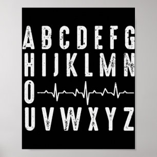 Nurse ABC's Funny PQRST EKG Herzrhythmus Poster
