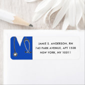 Nurse Abschluss Blue Rücksendeadressen-Aufklebers (Insitu)