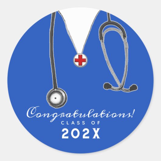Nurse Abschluss Classic Round Aufkleber (Vorderseite)