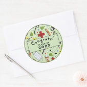 Nurse Abschluss Classic Round Aufkleber (Umschlag)