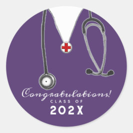 Nurse Abschluss Classic Round Aufkleber