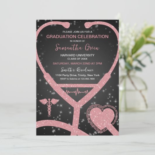 Nurse Abschluss Einladung (Stehend Vorderseite)