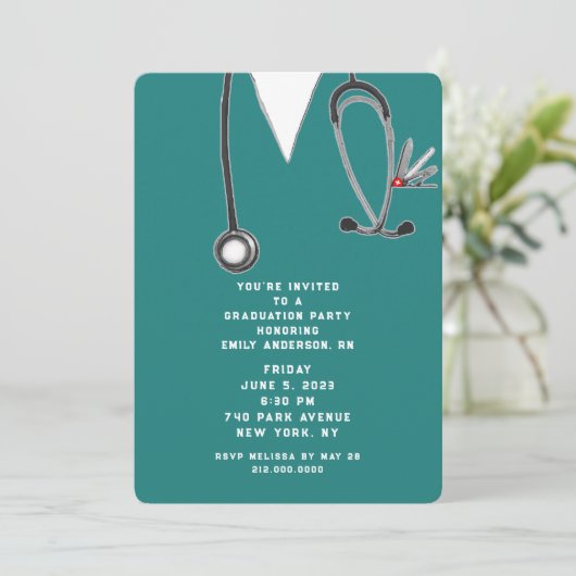 Nurse Abschluss Einladung (Stehend Vorderseite)