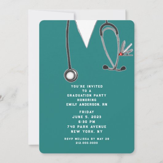 Nurse Abschluss Einladung (Vorderseite)