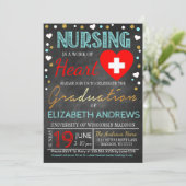 Nurse Abschluss Einladung Arbeit des Herzens (Stehend Vorderseite)