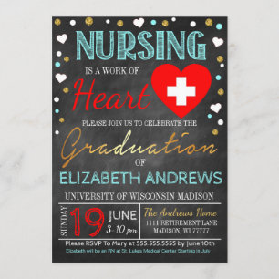Nurse Abschluss Einladung Arbeit des Herzens
