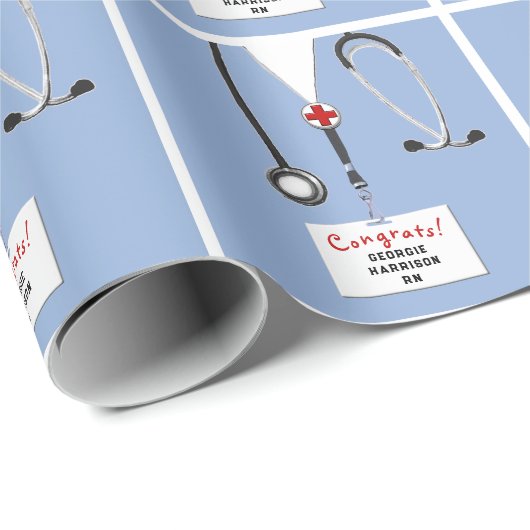 Nurse Abschluss Gift Geschenkpapier (Rolleneckpunkt)