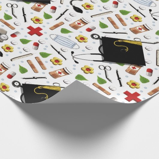 Nurse Abschluss Gift Geschenkpapier (Ecke)