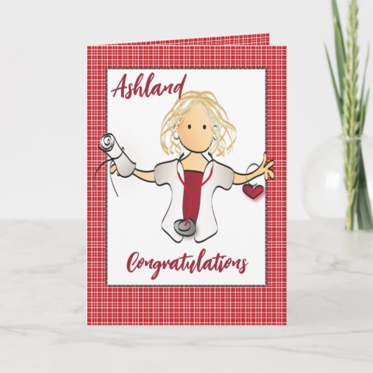 Nurse Abschluss Herzlichen Glückwunsch Cartoon Karte (Vorderseite)